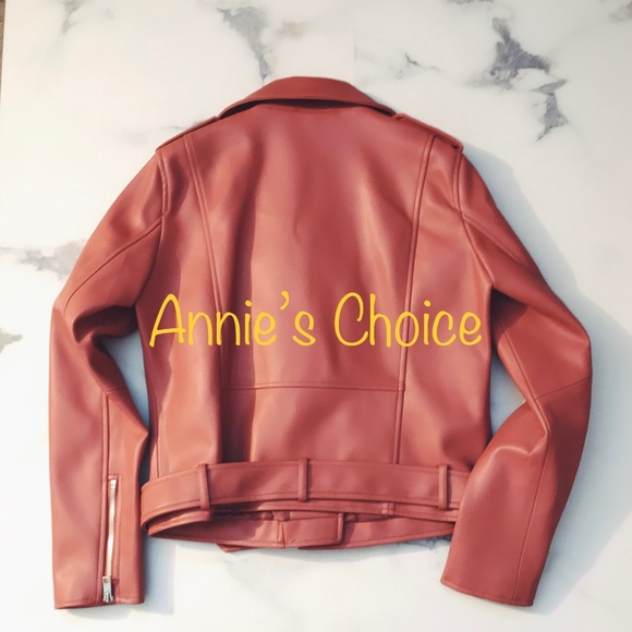 ZARA Faux Leather Biker Jacket:Marsala, US M, L - Picture 8 of 8